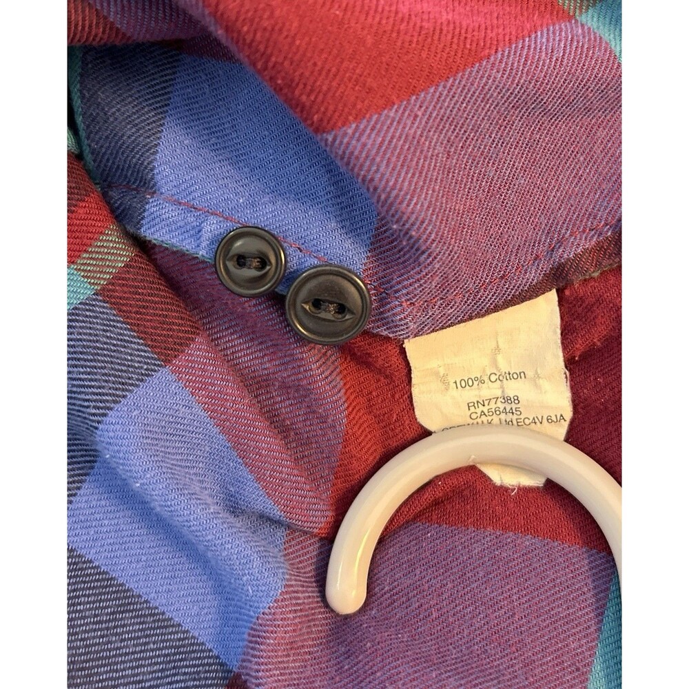 J Crew Shirt Size 6 Button-Up Tartan Plaid Blue Green Academia Utility Preppy - Picture 13 of 13